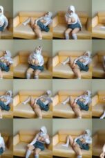 Abg Masih Pakai seragam Hijab Colmek di Sofa